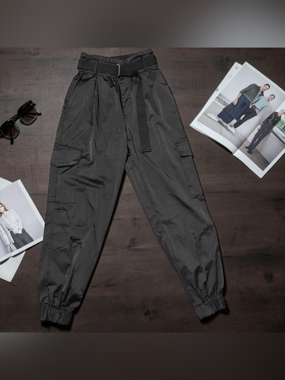 Zara Black Cargo Jogger with Belt